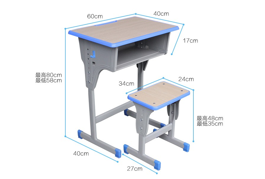 钢木学生课桌椅型号规格